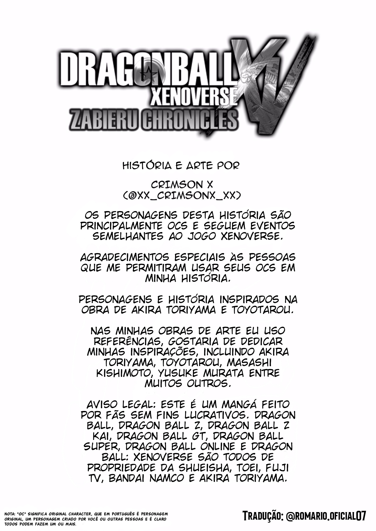Dragon Ball Fusion: DB Xenoverse: Zabieru Chronicles - Capítulo 01  (Português)